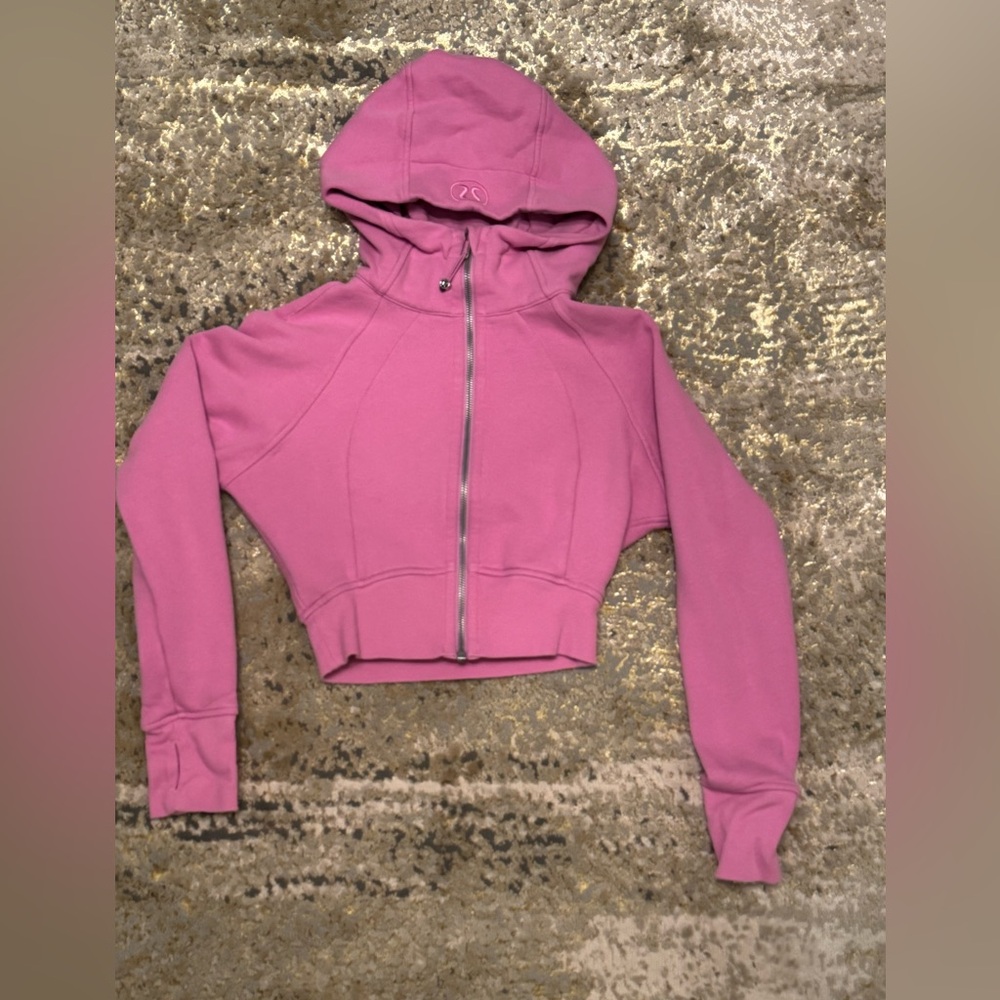 Lululemon Sucba cropped full zip pink size 2